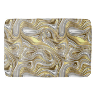 Liquid Elegance - Metallic liquid pattern Bath Mat