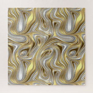 Liquid Elegance - Metallic liquid pattern Jigsaw Puzzle