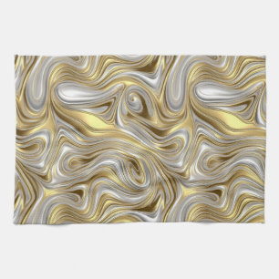 Liquid Elegance - Metallic liquid pattern Kitchen Towel