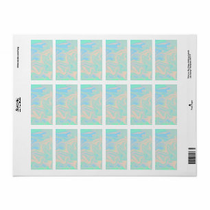 Liquid faux holographic iridescent texture label