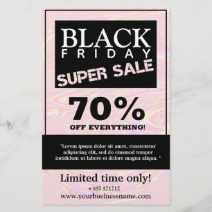 Liquid Faux Holographic Pink Texture Sale Flyer