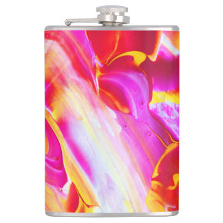 Liquid Flame - Bright Orange & Yellow design Hip Flask