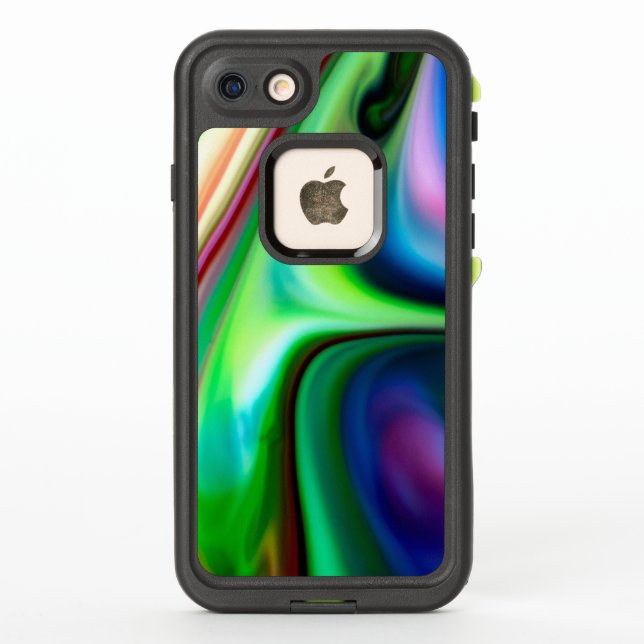 Liquid Flowing Abstract Rainbow of Colours LifeProof iPhone Case (Back)