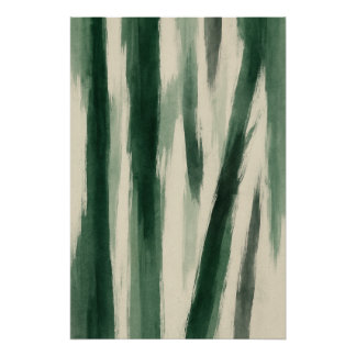 Liquid Forest - Green Abstract Ink Poster