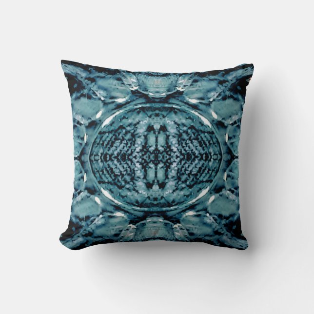 Liquid Glass Waves Throw Pillow (Front)