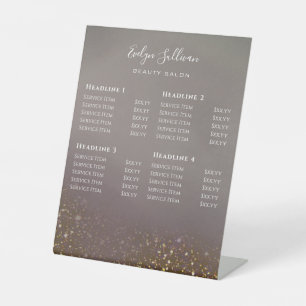 Liquid Glitter Beauty Salon Price List Pedestal Sign