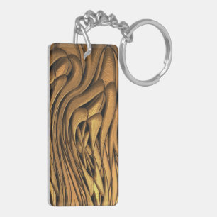Liquid Gold Abstract Art Keychain