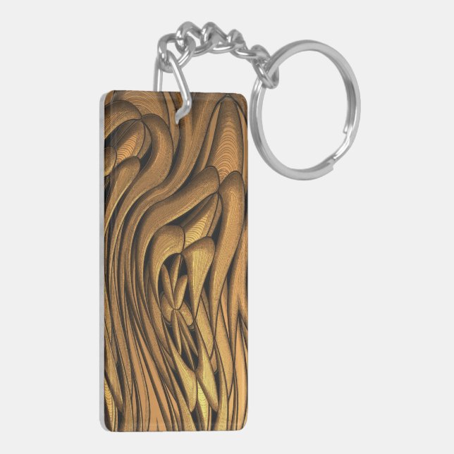 Liquid Gold Abstract Art Keychain (Back Left)