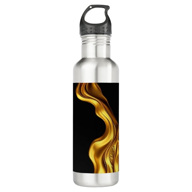 Liquid Gold Black Monochrome Achempong 710 Ml Water Bottle (Front)
