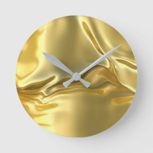 Liquid Gold Digital Print Round Clock