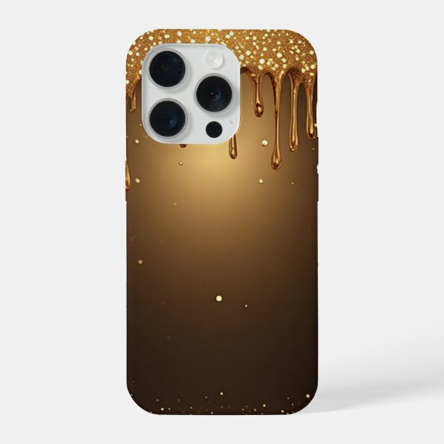 💛 Liquid Gold Drip Elegance Glitter Luxe ✨👑 iPhone Case (Back)