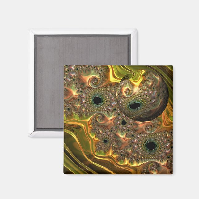 Liquid Gold Fractal Dream Magnet (Front/Back)