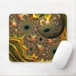 Liquid Gold Fractal Dream Mouse Pad