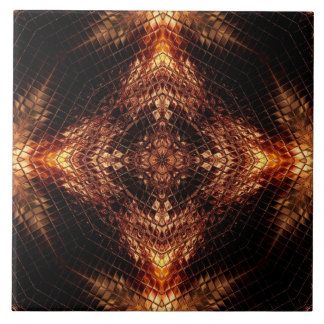 Liquid Gold Fractal Geometry Ceramic Tile