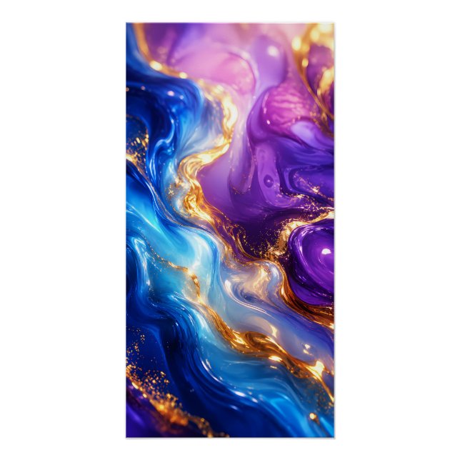 Liquid Gold Luxury Marble Art Poster (Front)