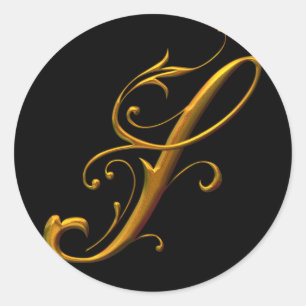 Liquid Gold S monogram Classic Round Sticker