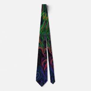Liquid Graffiti Glowing Blue Tie