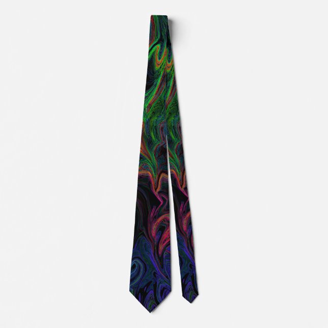 Liquid Graffiti Glowing Blue Tie (Front)