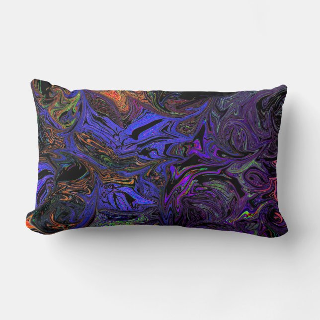Liquid Graffiti Purple  Lumbar Pillow (Front)