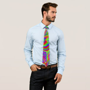 Liquid iridescent rainbow texture tie