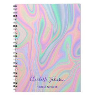 Liquid Iridescent Unicorn Color Design + Add Text Notebook