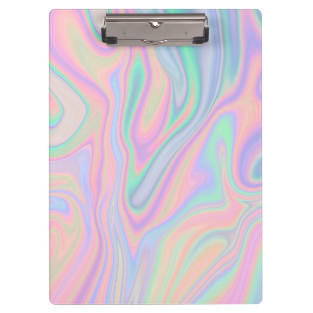 Liquid Iridescent Unicorn Colour Design Clipboard (Front)