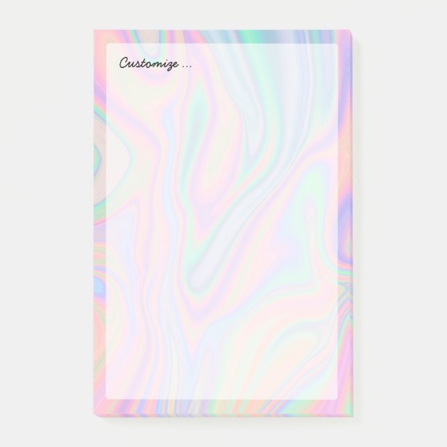 Liquid Iridescent Unicorn Colour Design Post-it Notes (Front)