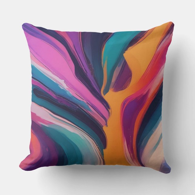 Liquid Joy Throw Pillow (Front)