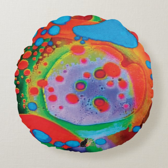 Liquid Lounging Round Pillow (Front)