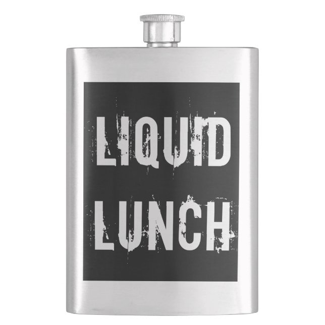 Liquid Lunch Funny Classic Flask (Front)