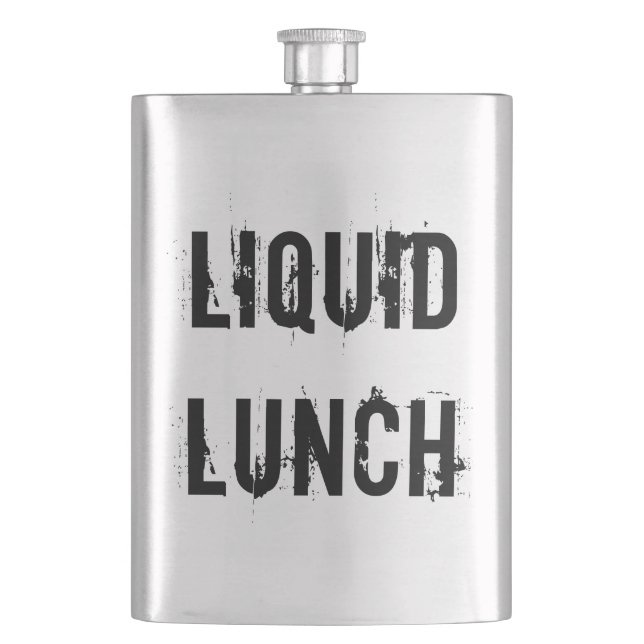 Liquid Lunch Funny Classic Flask (Front)