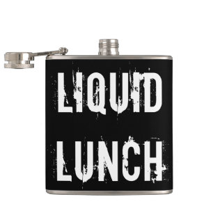 Liquid Lunch Funny Vinyl Wrapped Flask
