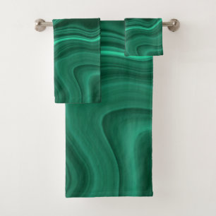 Liquid Malachite Dream #1 #gem #decor #art  Bath Towel Set