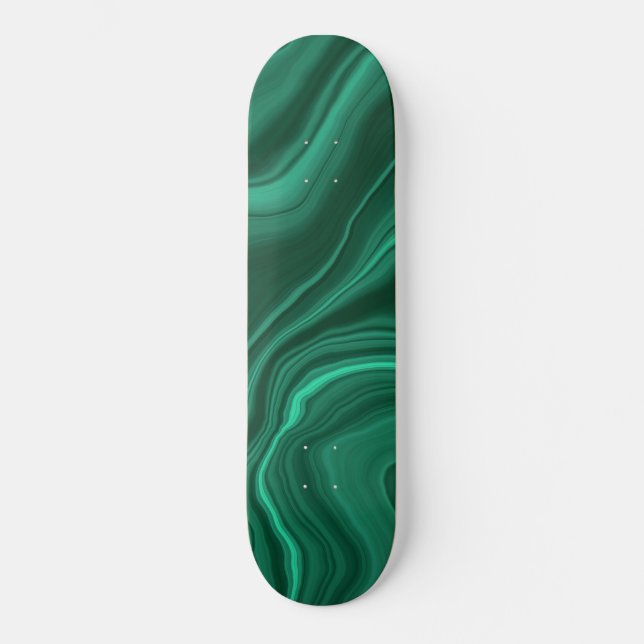 Liquid Malachite Dream #1 #gem #decor #art  Skateboard (Front)
