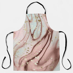 Liquid marble: abstract background, gold glitter apron