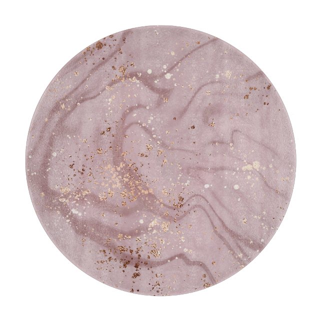 Liquid Marble: Rose Gold Artistry. Cutting Board (Front)