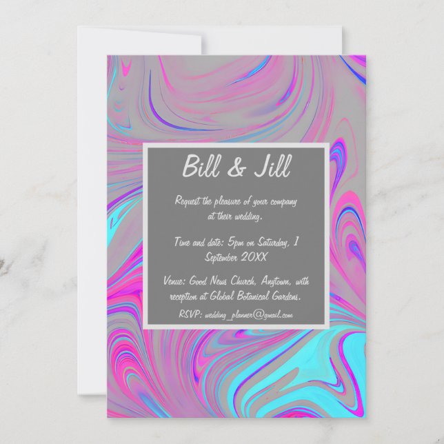 Liquid Marble Wedding Invitation (Front)