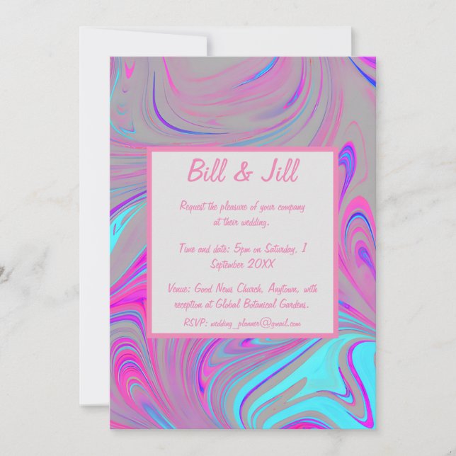 Liquid Marble Wedding Invitation (Front)