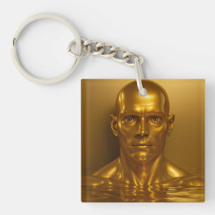 Liquid metal android keychain