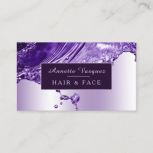 Liquid metal purple  business card