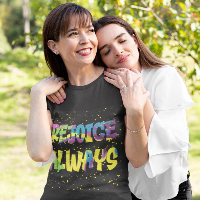 Liquid Multicolor Groovy Rejoice Always T-Shirt (Creator Uploaded)