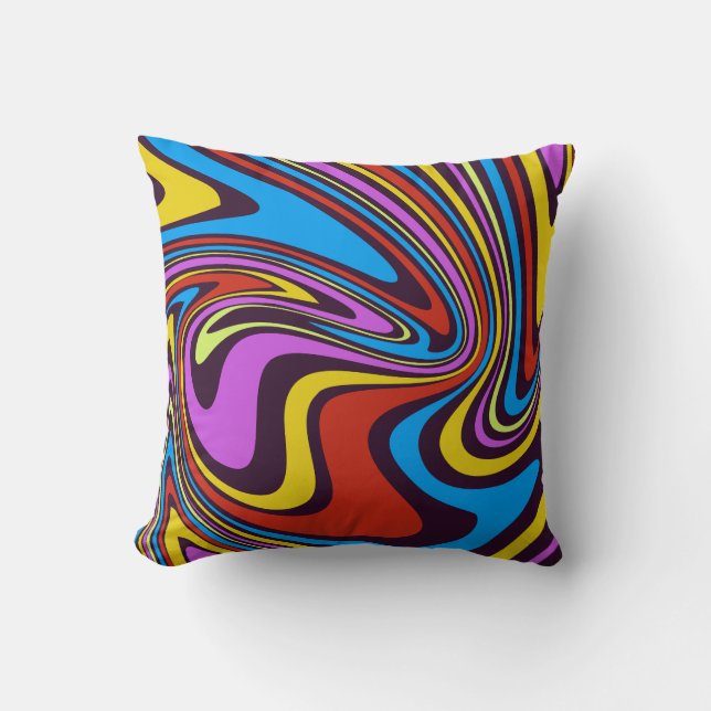 Liquid Paint Marbling Effect Decorative Throw Pill Pillow (Front)