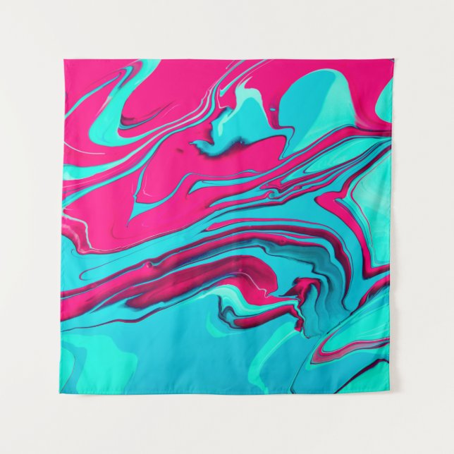 Liquid paper marbling paint background. fluid tapestry (Front)