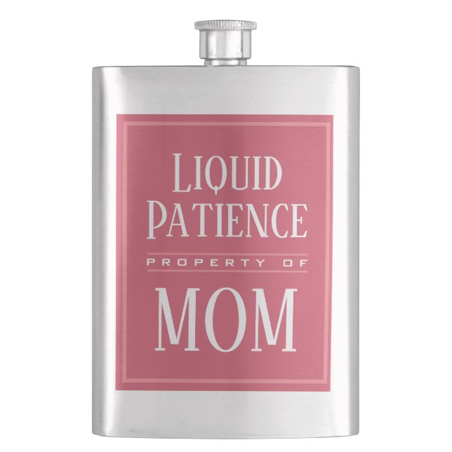 Liquid Patience | Modern Mom Personalized Initials Hip Flask (Front)