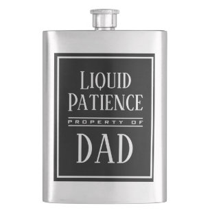 Liquid Patience Modern Personalized Initials Black Hip Flask