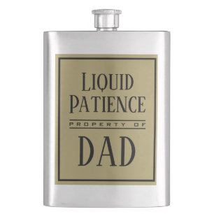 Liquid Patience Personalized Gold Monogram Hip Flask