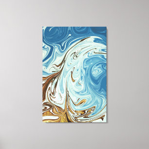 Liquid pour abstract pattern canvas print