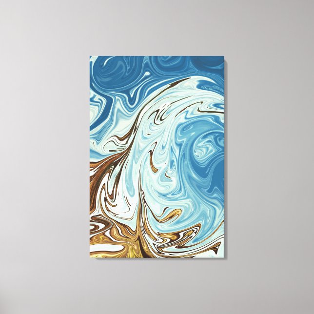 Liquid pour abstract pattern canvas print (Front)