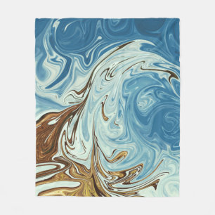 Liquid pour abstract pattern fleece blanket