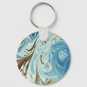Liquid pour abstract pattern keychain